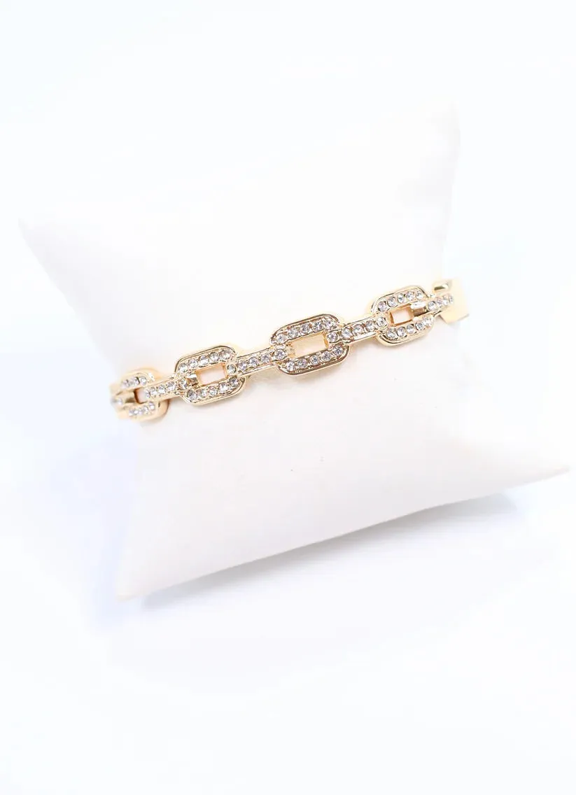 TISDALE CZ METAL LINK BRACELET