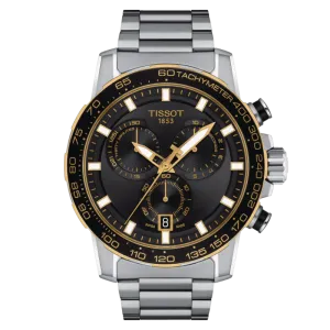 Tissot Supersport Silver Stainless Steel Black Dial Chronograph Quartz Watch for Gents - T125.617.21.051.00