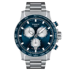 Tissot Supersport Silver Stainless Steel Blue Dial Chronograph Quartz Watch for Gents - T125.617.11.041.00