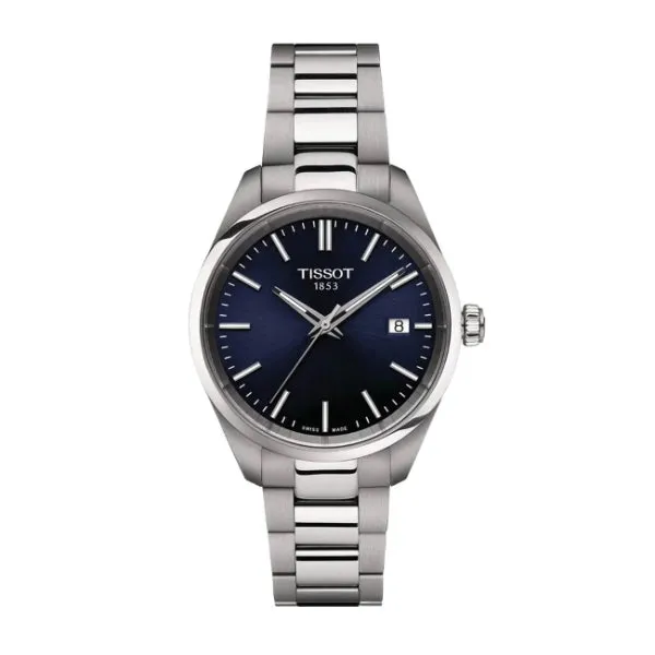 Tissot T-Classic Silver Stainless Steel Blue Dial Quartz Watch for Ladies - T150.210.11.041.00