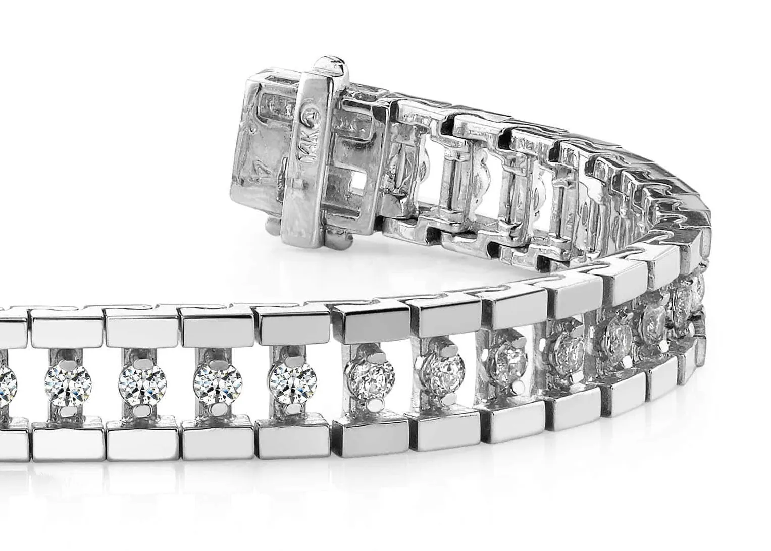 Track Link Diamond Bracelet with 2.50 ct.(finished) 2.25mm