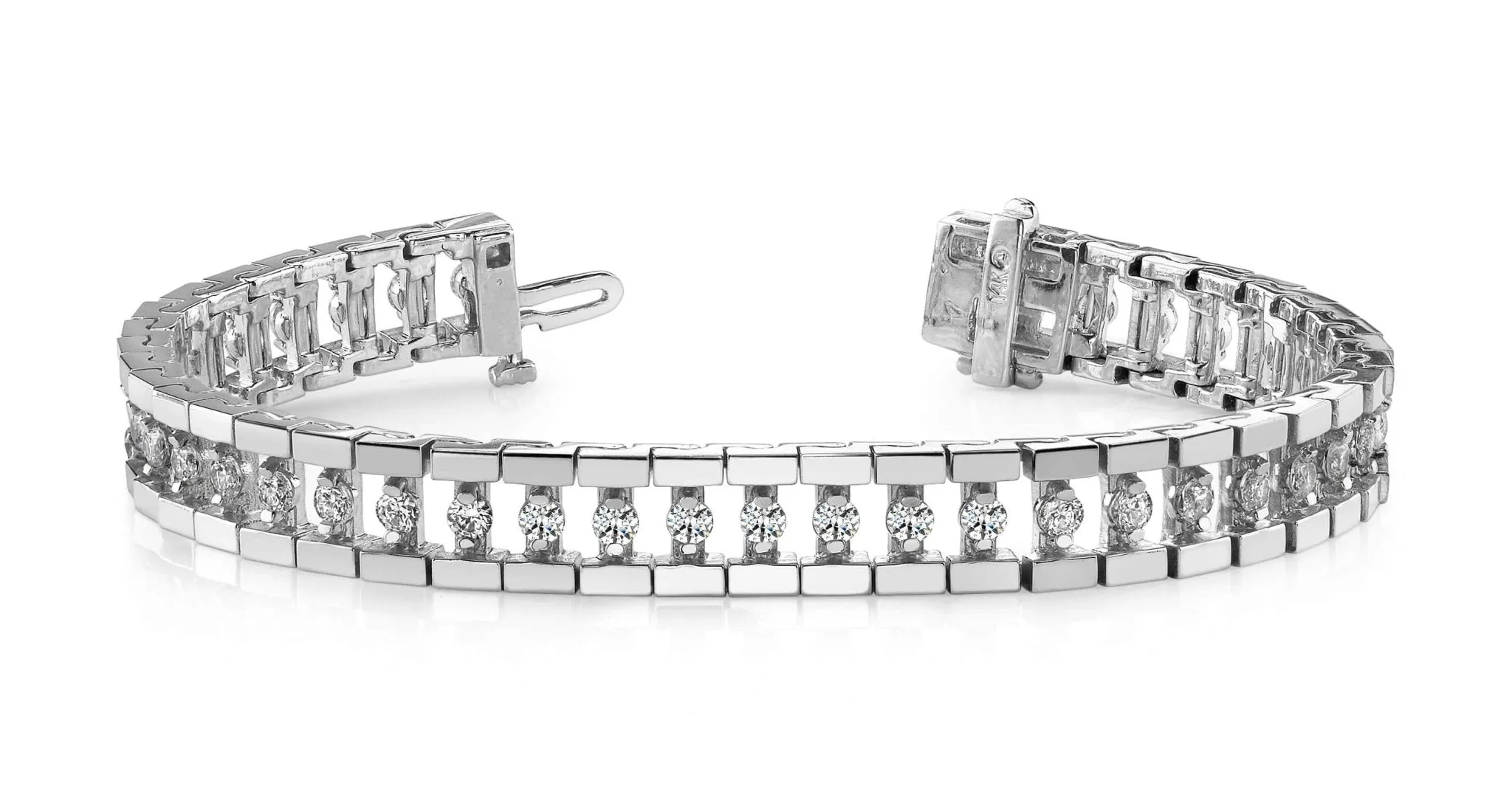Track Link Diamond Bracelet with 2.50 ct.(finished) 2.25mm