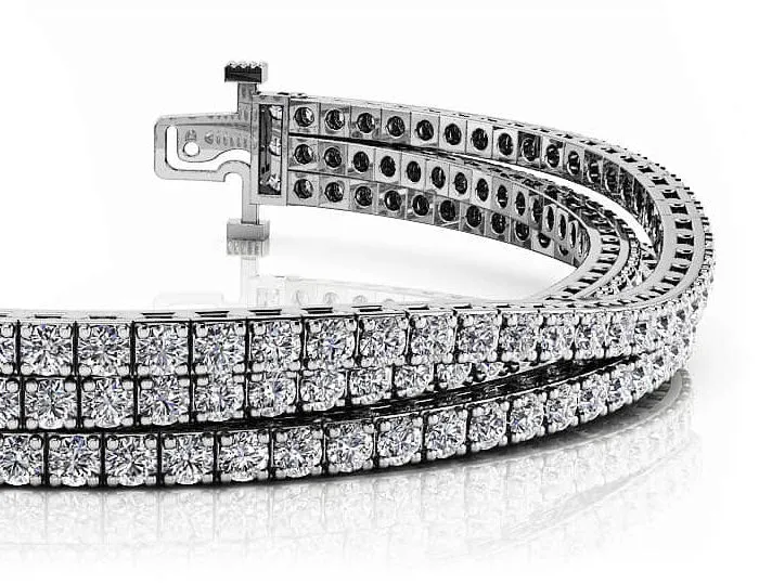 Triple Strand Flexible Diamond Tennis Bracelet Lab-Grown Diamond with 9.90 ct.(finished) 2.5mm