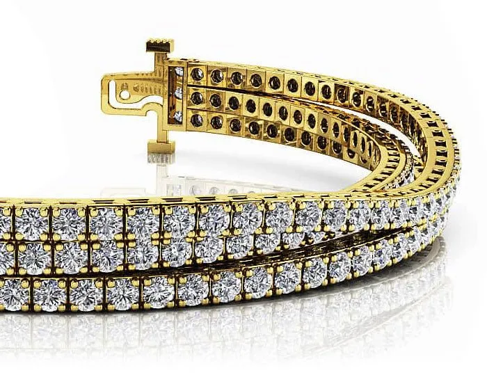 Triple Strand Flexible Diamond Tennis Bracelet Lab-Grown Diamond with 9.90 ct.(finished) 2.5mm