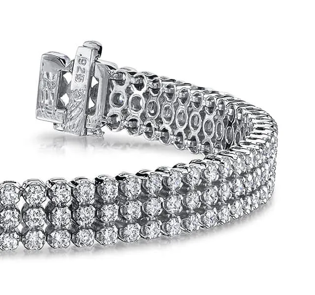 Triple Strand Lab-Grown Diamond Bracelet with 5.30 ct.(finished) 1.8mm