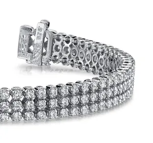 Triple Strand Lab-Grown Diamond Bracelet with 5.30 ct.(finished) 1.8mm
