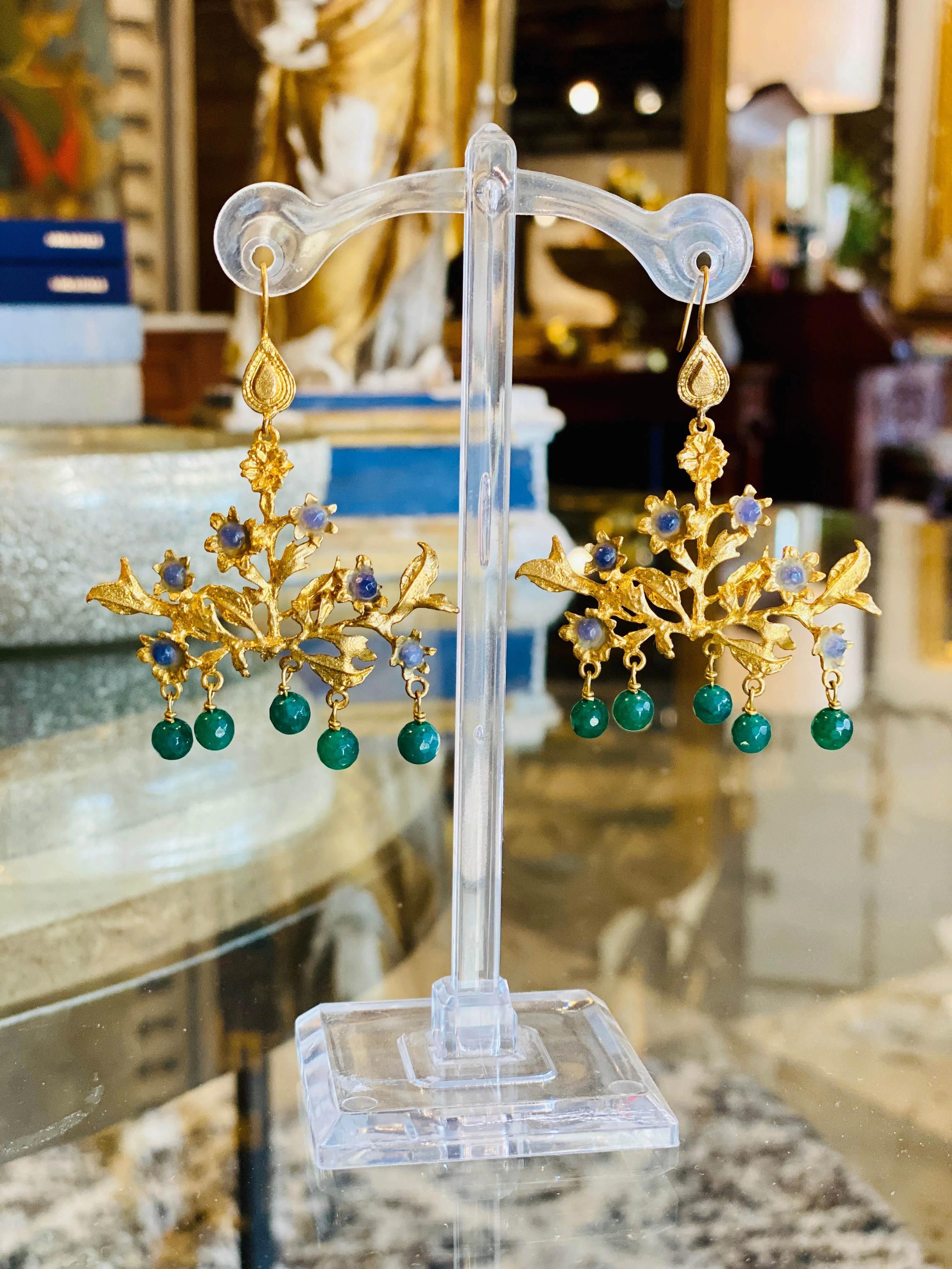 Turkish Delights Earrings: Floral Chandelier Drops | Three Colors