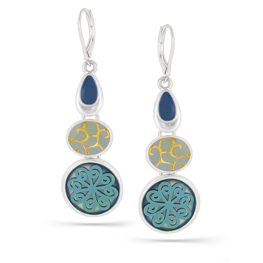 TURQUOISE DROP  EARRINGS #230BL3501 (1F14)