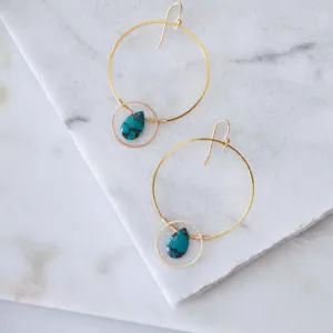 Turquoise Eclipse Hoop Earrings