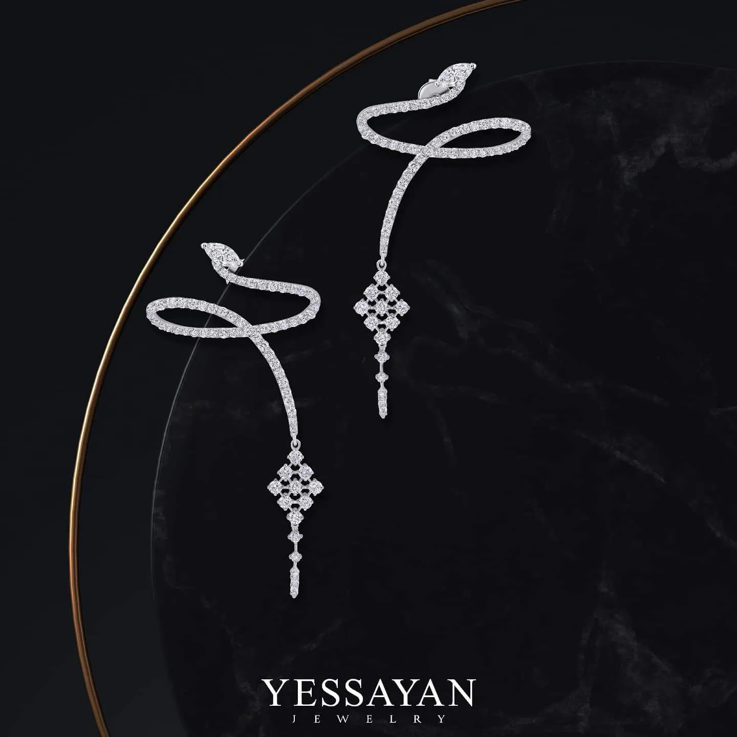 Twisted Diamond Earrings