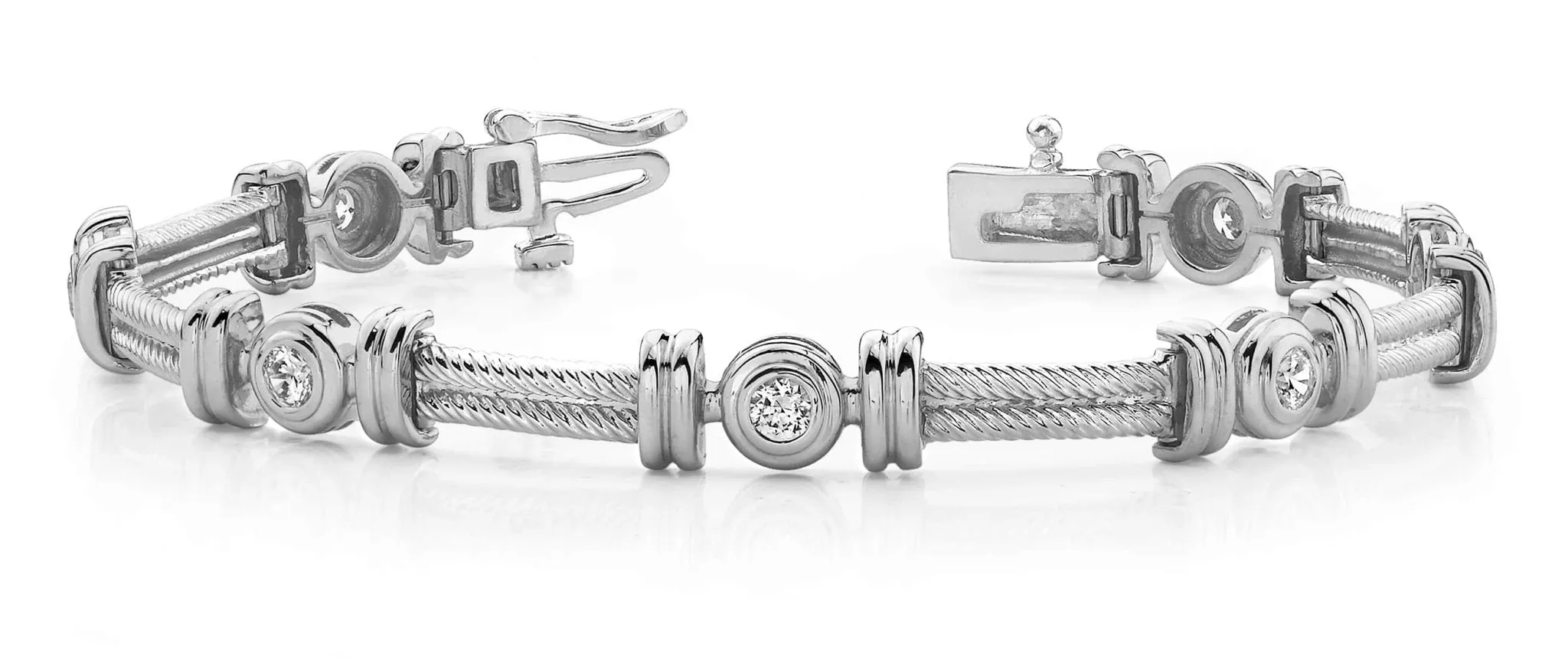 Twisted Rope Link Diamond Bracelet with 0.70 ct.(finished) 3.0mm