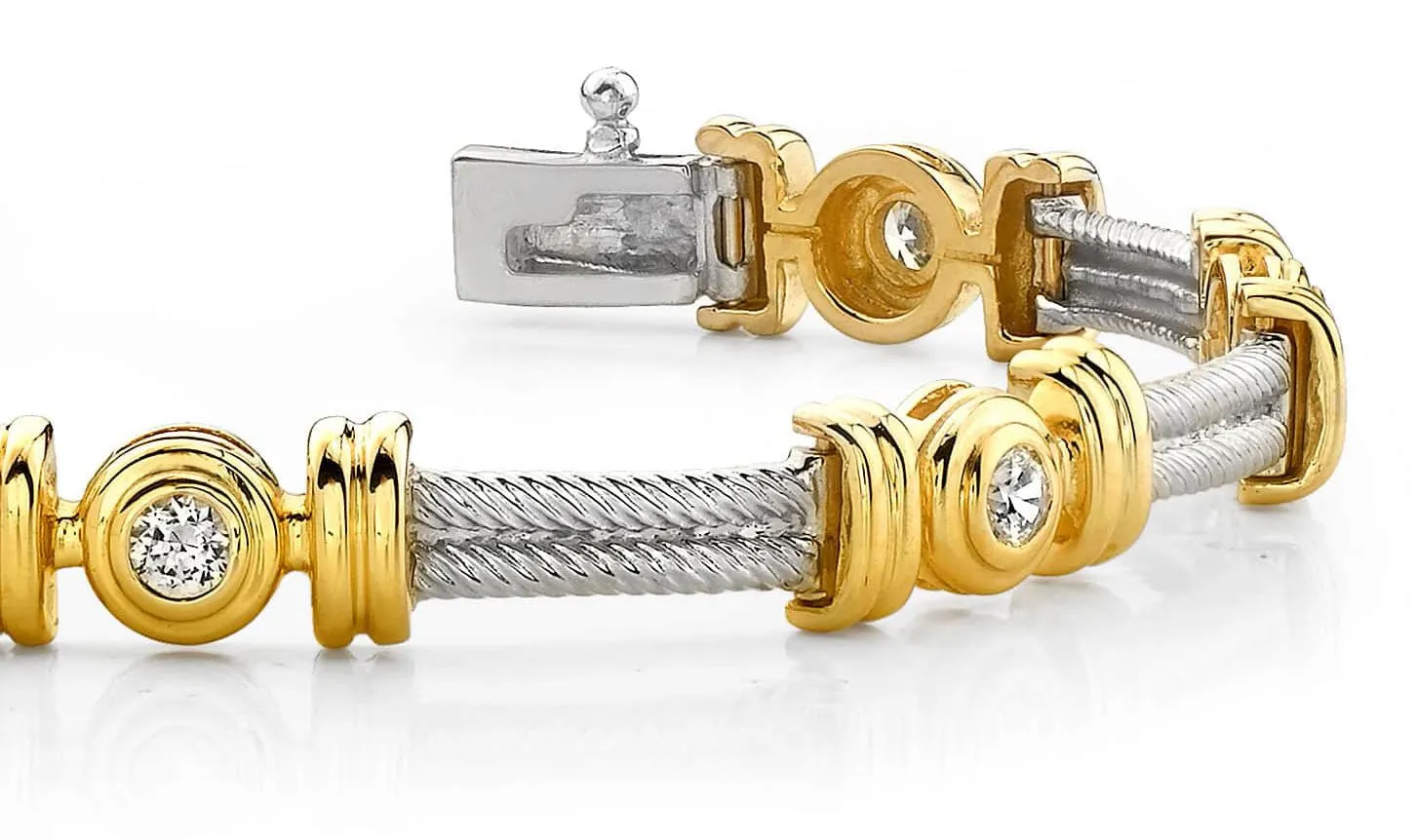 Twisted Rope Link Diamond Bracelet with 0.70 ct.(finished) 3.0mm