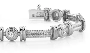 Twisted Rope Link Diamond Bracelet with 0.70 ct.(finished) 3.0mm