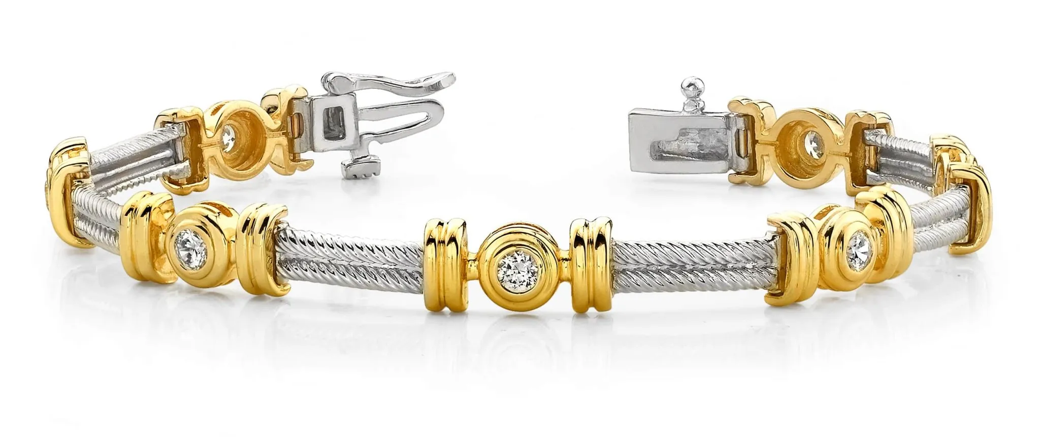 Twisted Rope Link Diamond Bracelet with 0.70 ct.(finished) 3.0mm