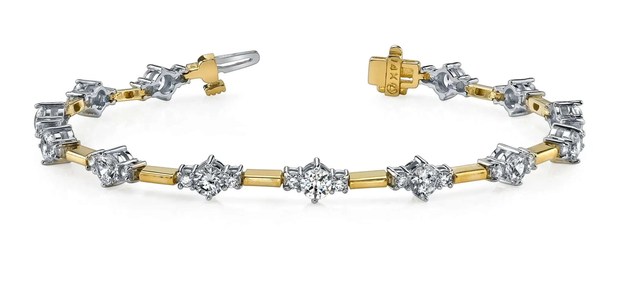 Two Tone Triple Lab-Grown Diamond Bracelet with 4.03 ct.(finished) 2.2mm, 3.9mm