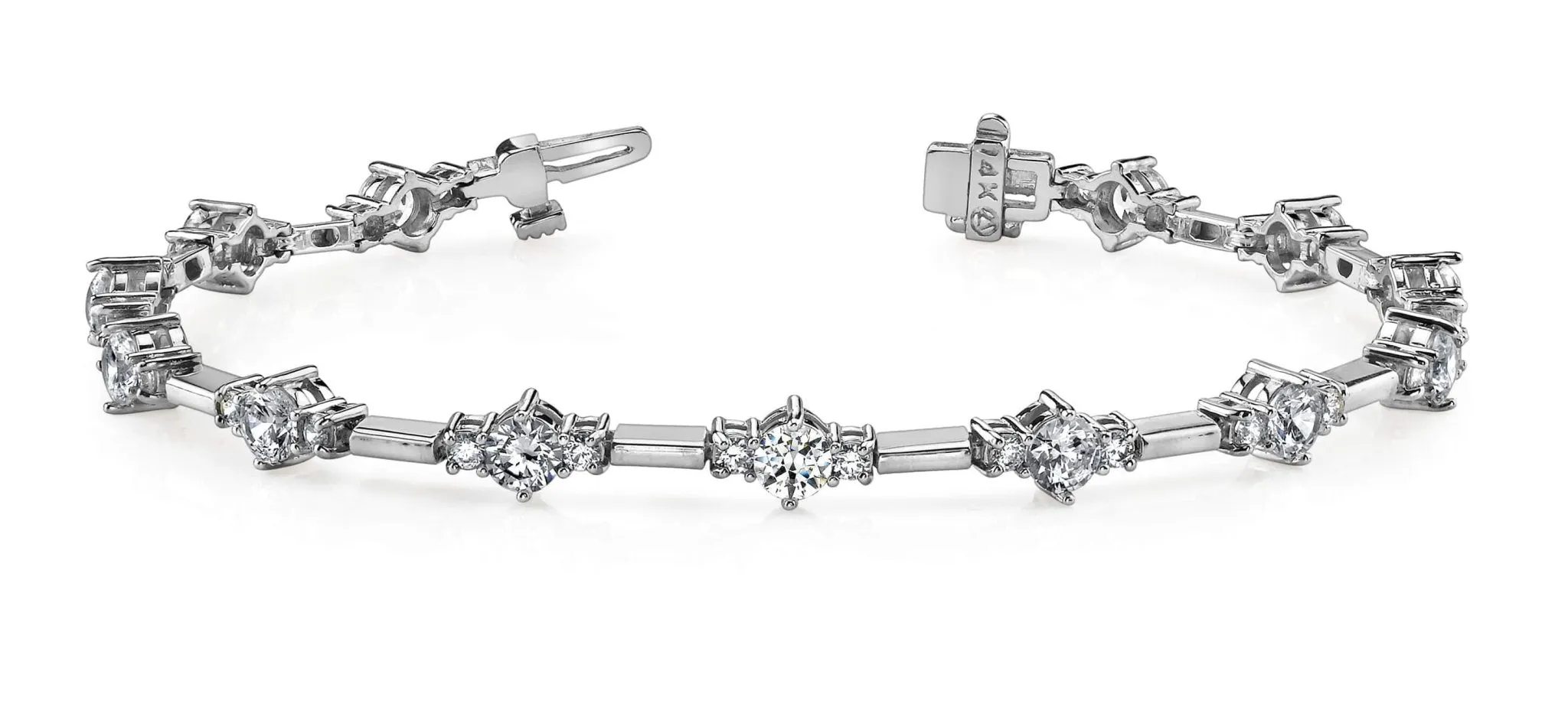 Two Tone Triple Lab-Grown Diamond Bracelet with 4.03 ct.(finished) 2.2mm, 3.9mm