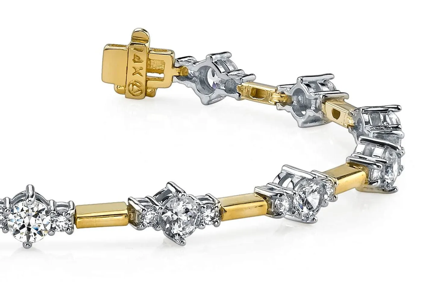 Two Tone Triple Lab-Grown Diamond Bracelet with 4.03 ct.(finished) 2.2mm, 3.9mm