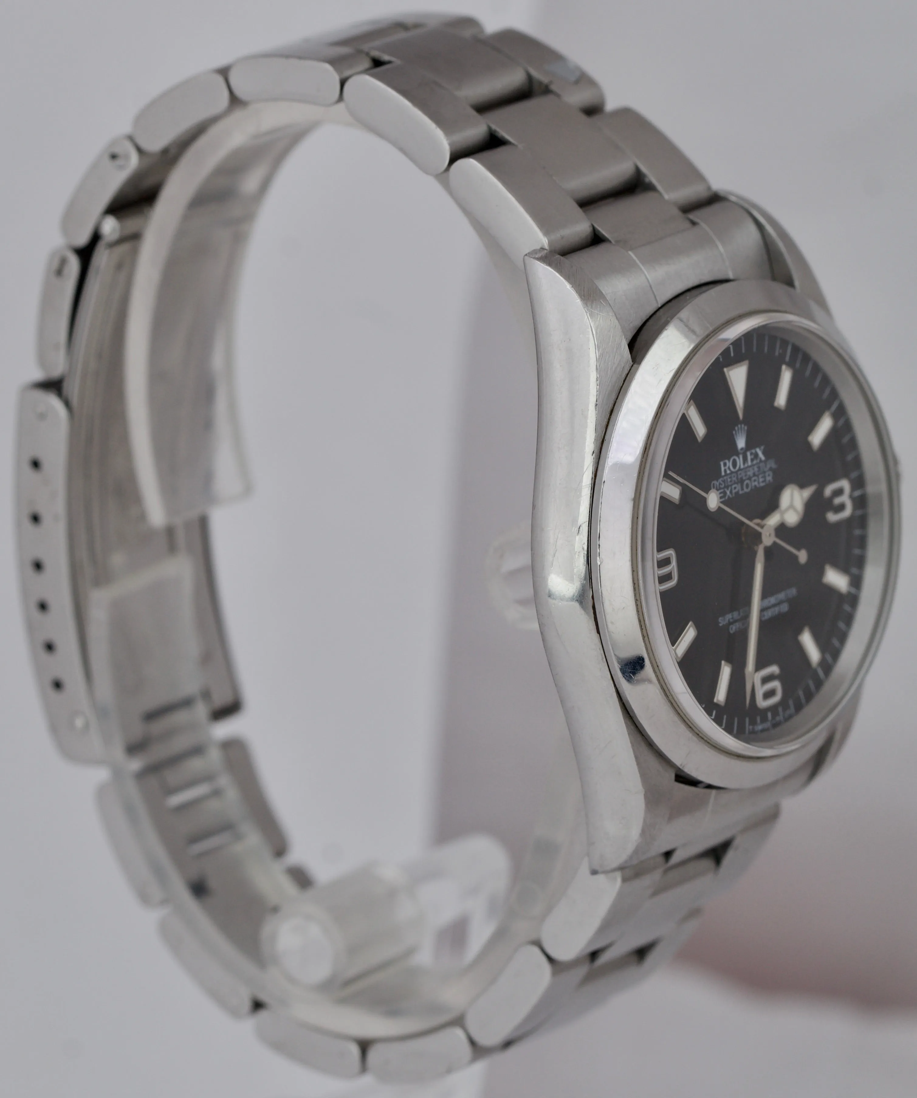 UNPOL. Rolex Explorer I Black 36mm Automatic Stainless Steel Oyster Watch 14270