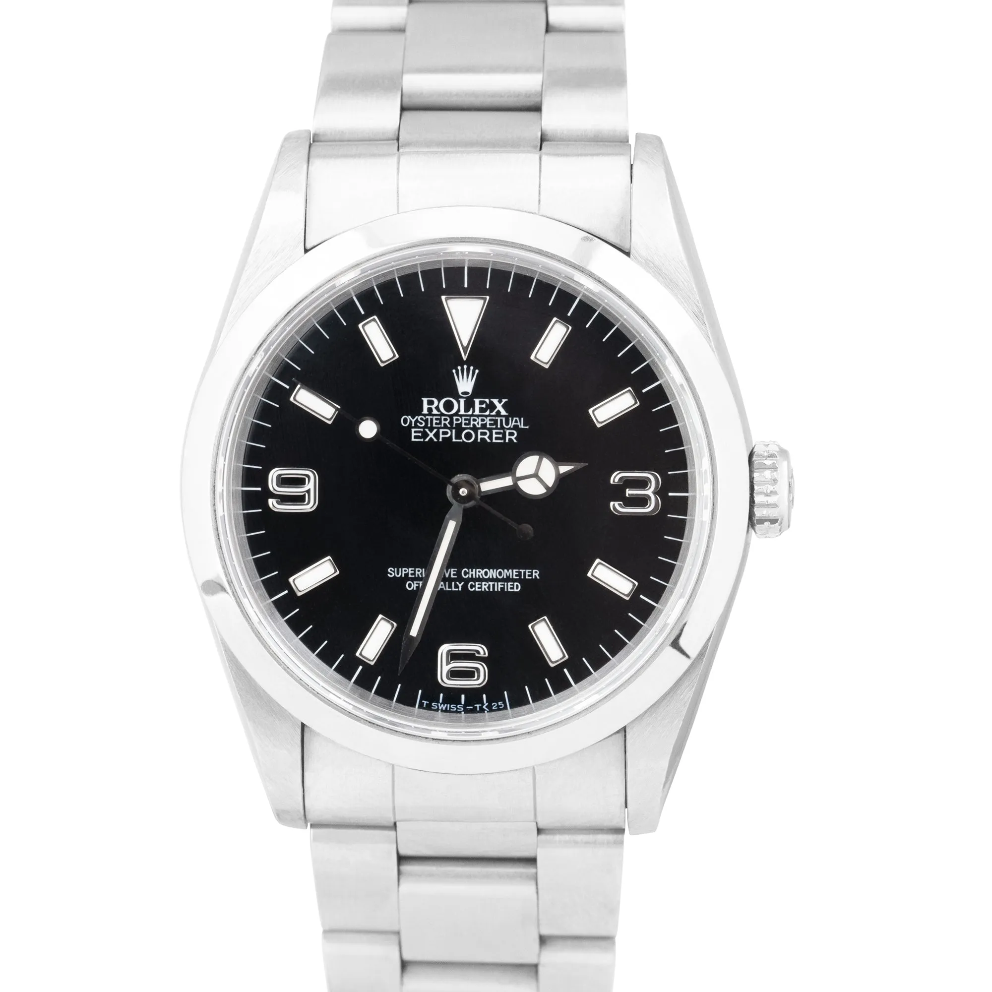 UNPOL. Rolex Explorer I Black 36mm Automatic Stainless Steel Oyster Watch 14270