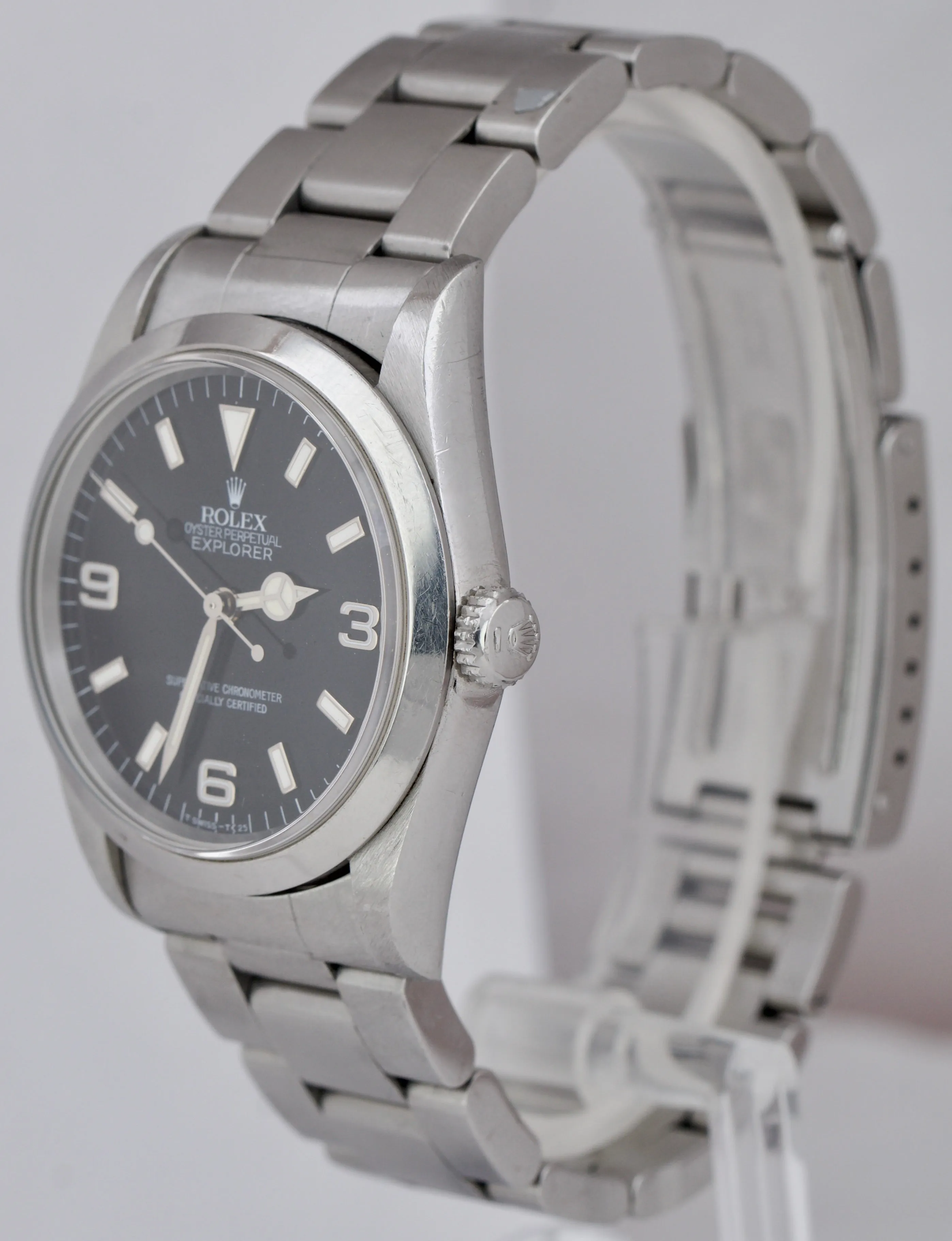 UNPOL. Rolex Explorer I Black 36mm Automatic Stainless Steel Oyster Watch 14270