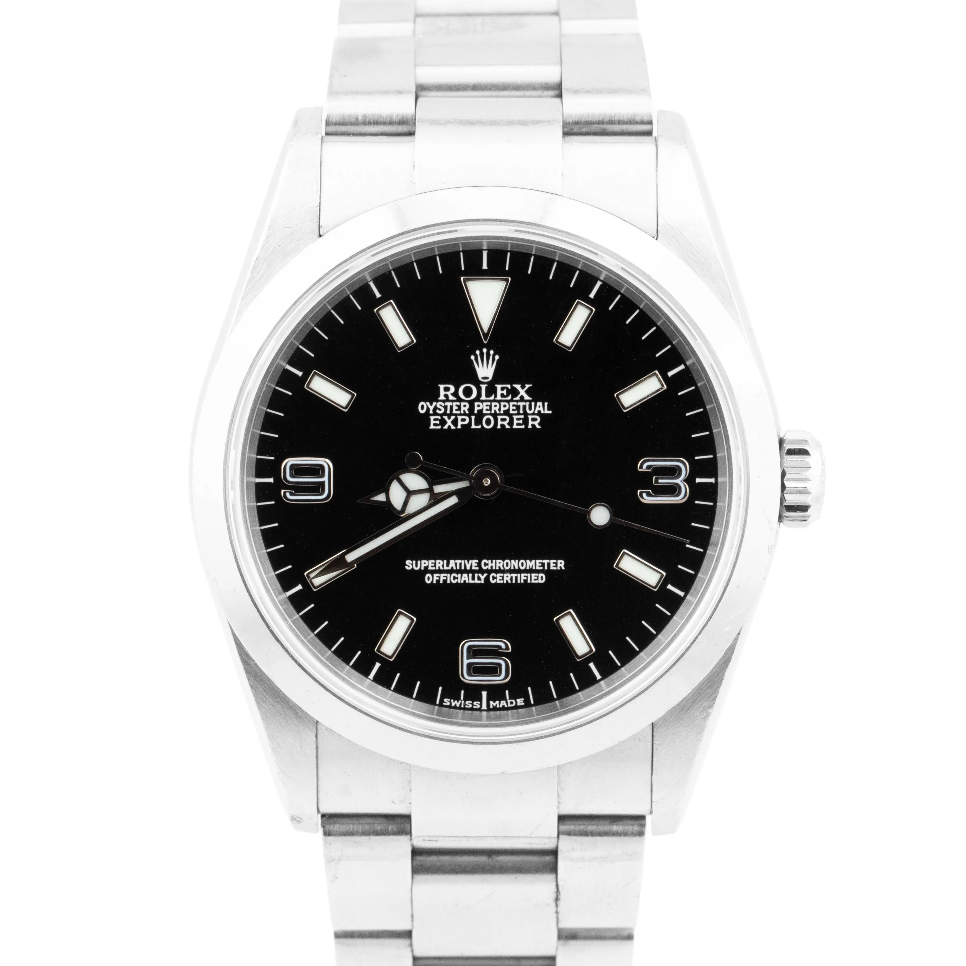UNPOLISHED Rolex Explorer I Black 36mm Stainless Steel 3-6-9 Oyster Watch 114270