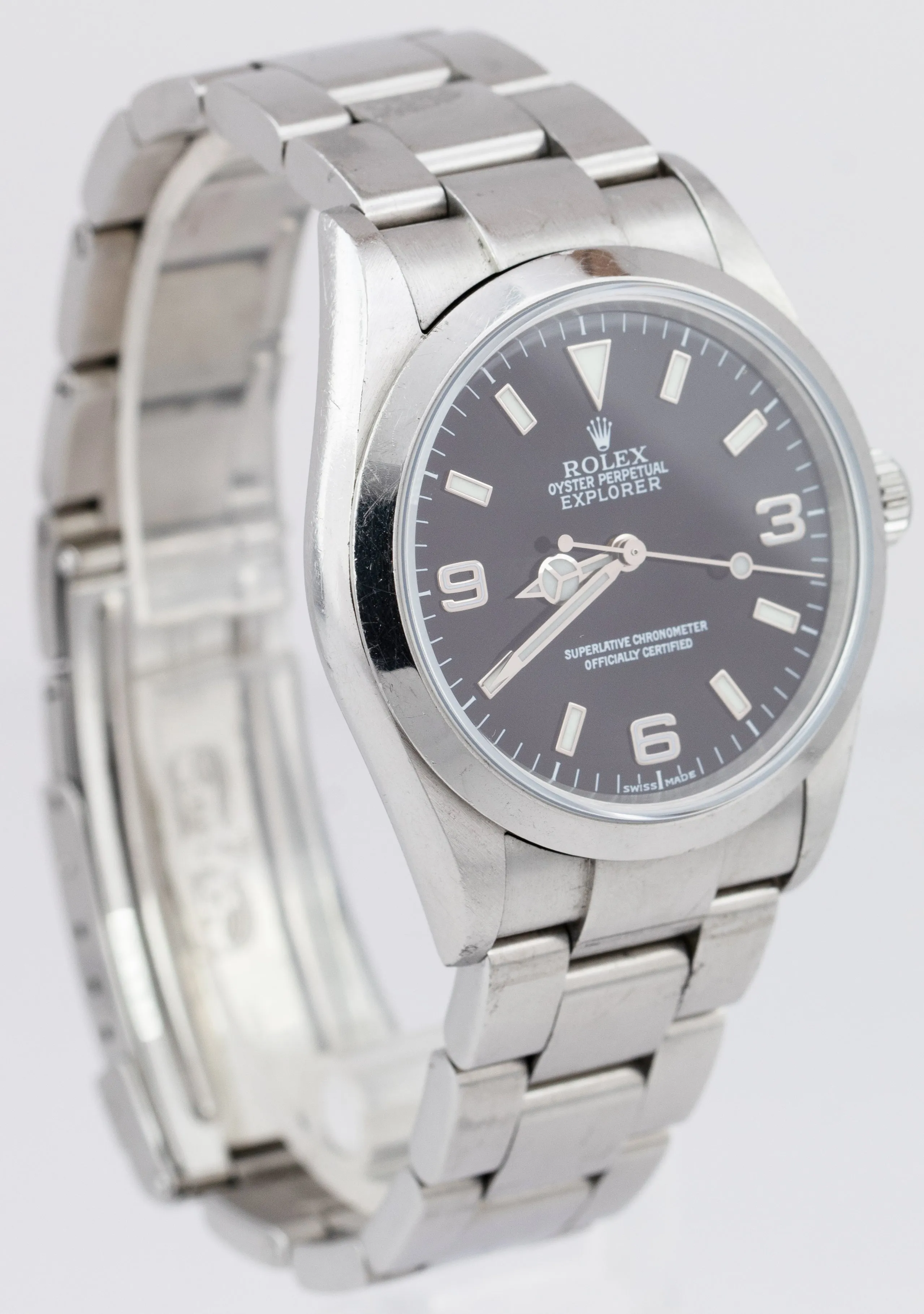 UNPOLISHED Rolex Explorer I Black 36mm Stainless Steel 3-6-9 Oyster Watch 114270