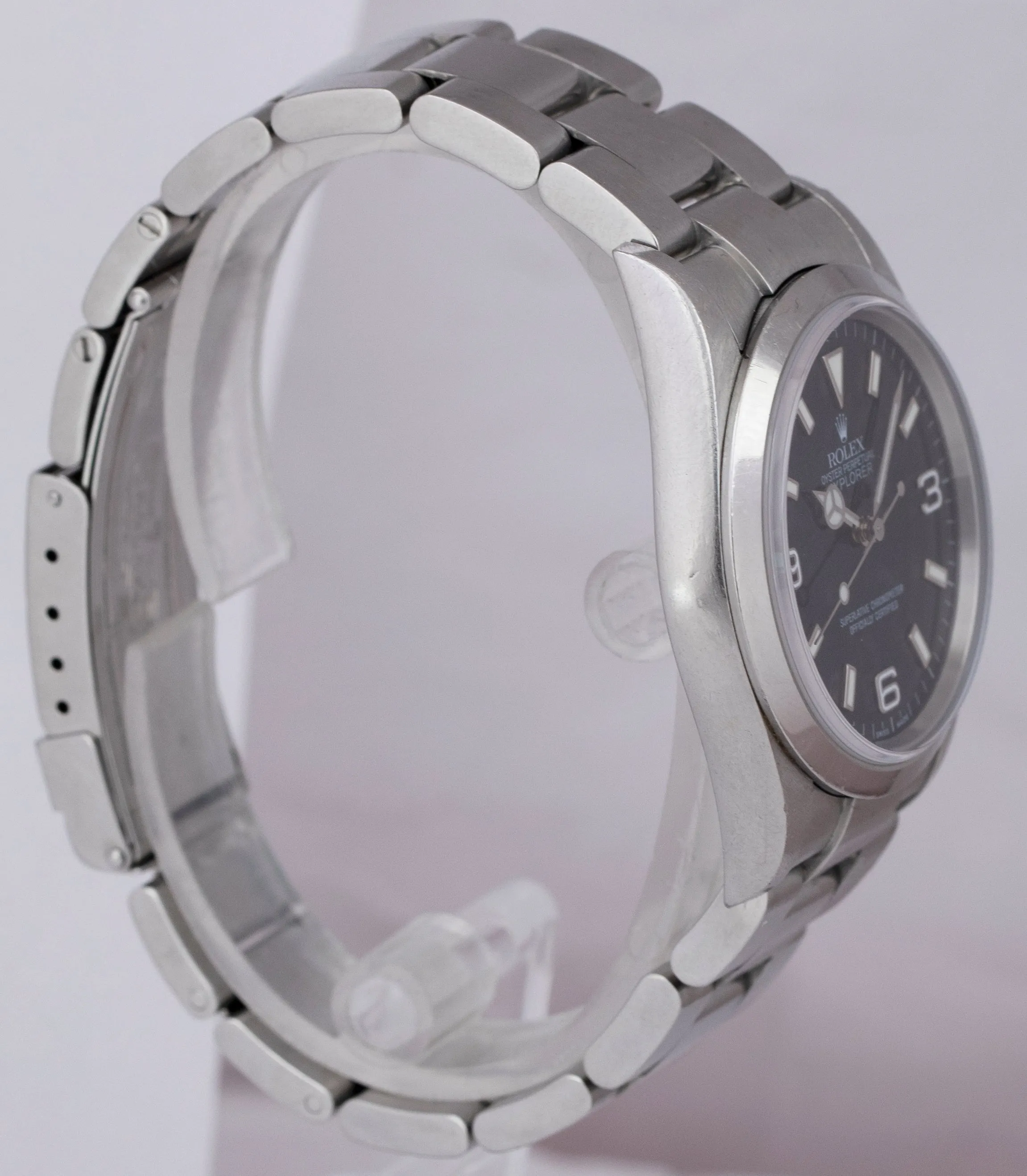 UNPOLISHED Rolex Explorer I Black 36mm Stainless Steel Automatic Watch 114270