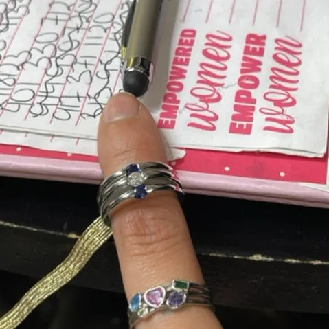 Vertical Three Stone Ring