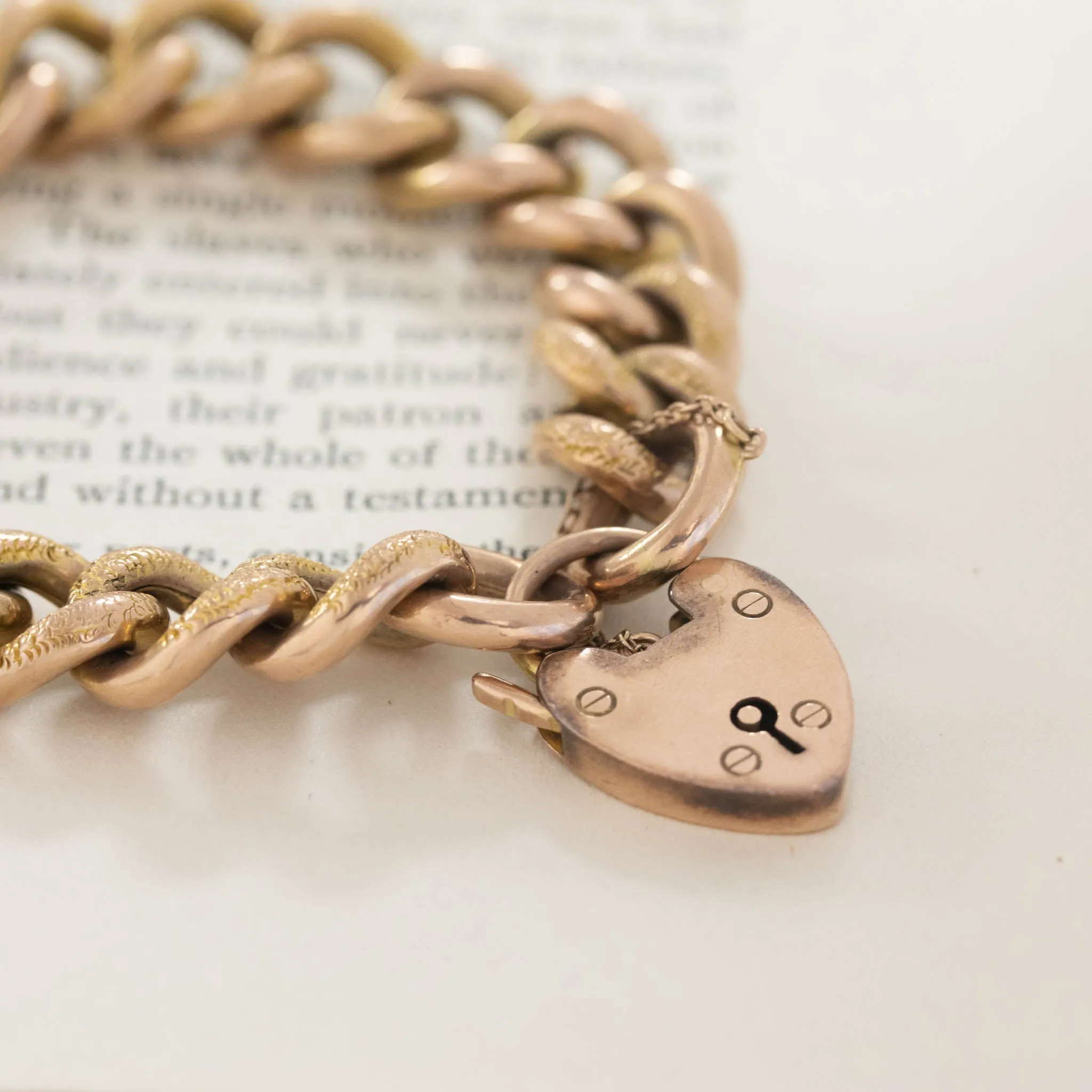 Victorian Engraved Hollow Curb Link Bracelet