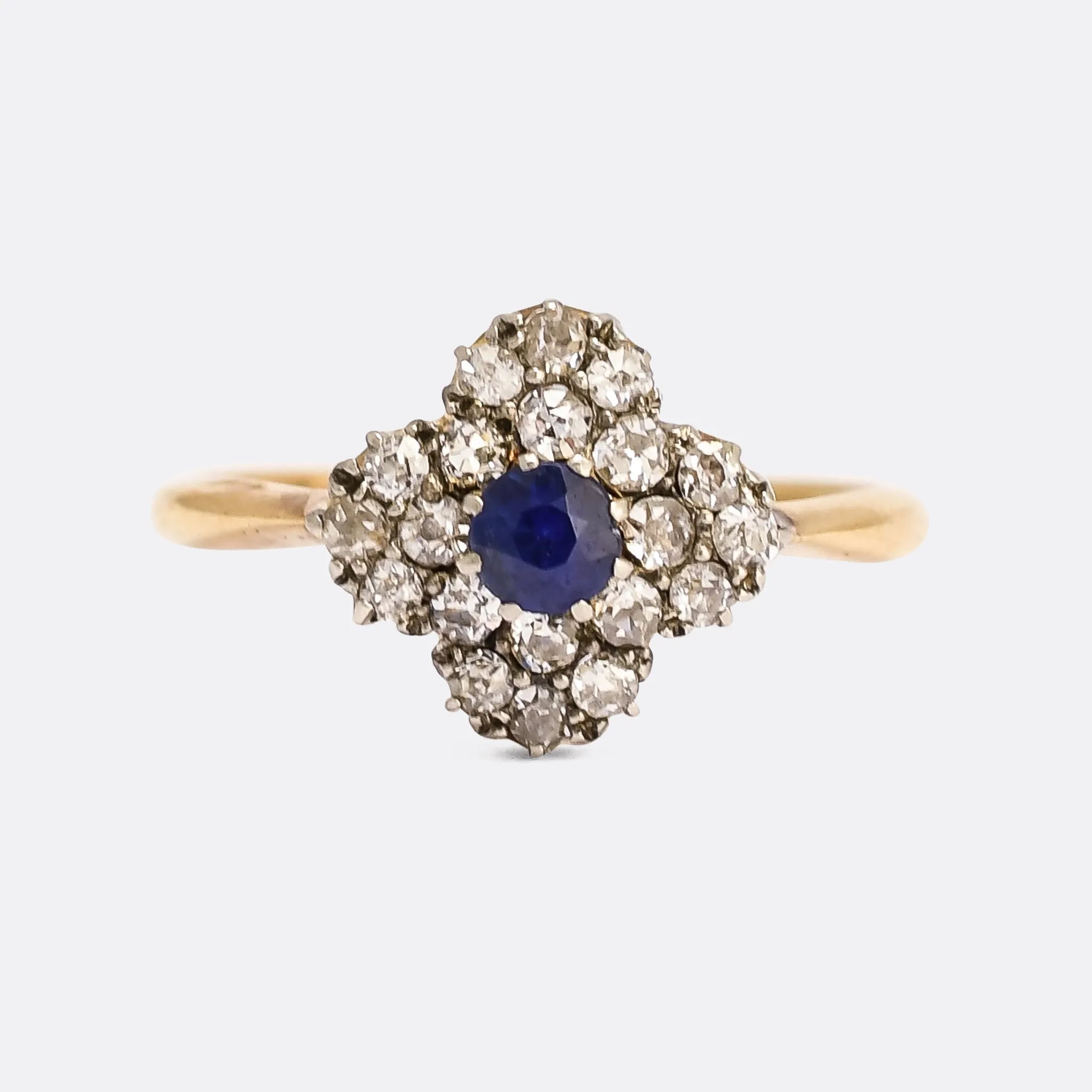 Victorian Sapphire & Diamond Quatrefoil Ring