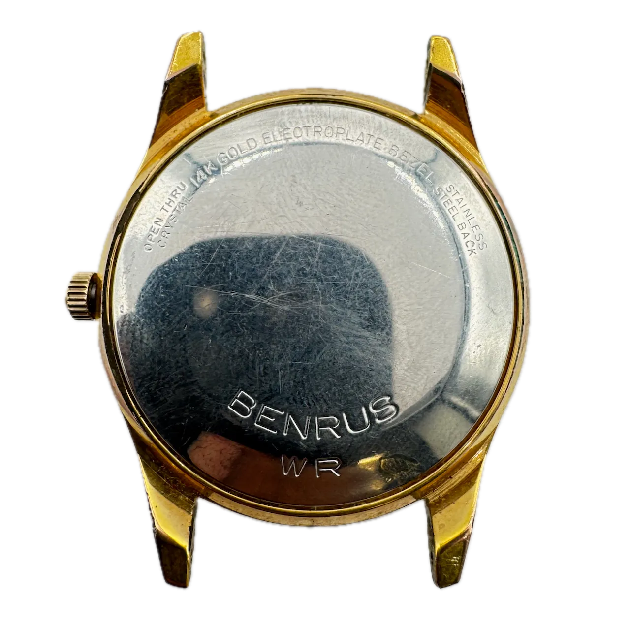 Vintage 35mm Benrus 9201 336 Sunburst Men's Automatic Wristwatch Gold Plated