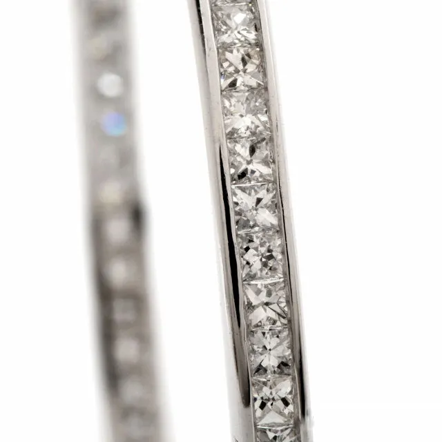 Vintage 7.05 Carat French Cut Diamond and Platinum Bracelet, Large size