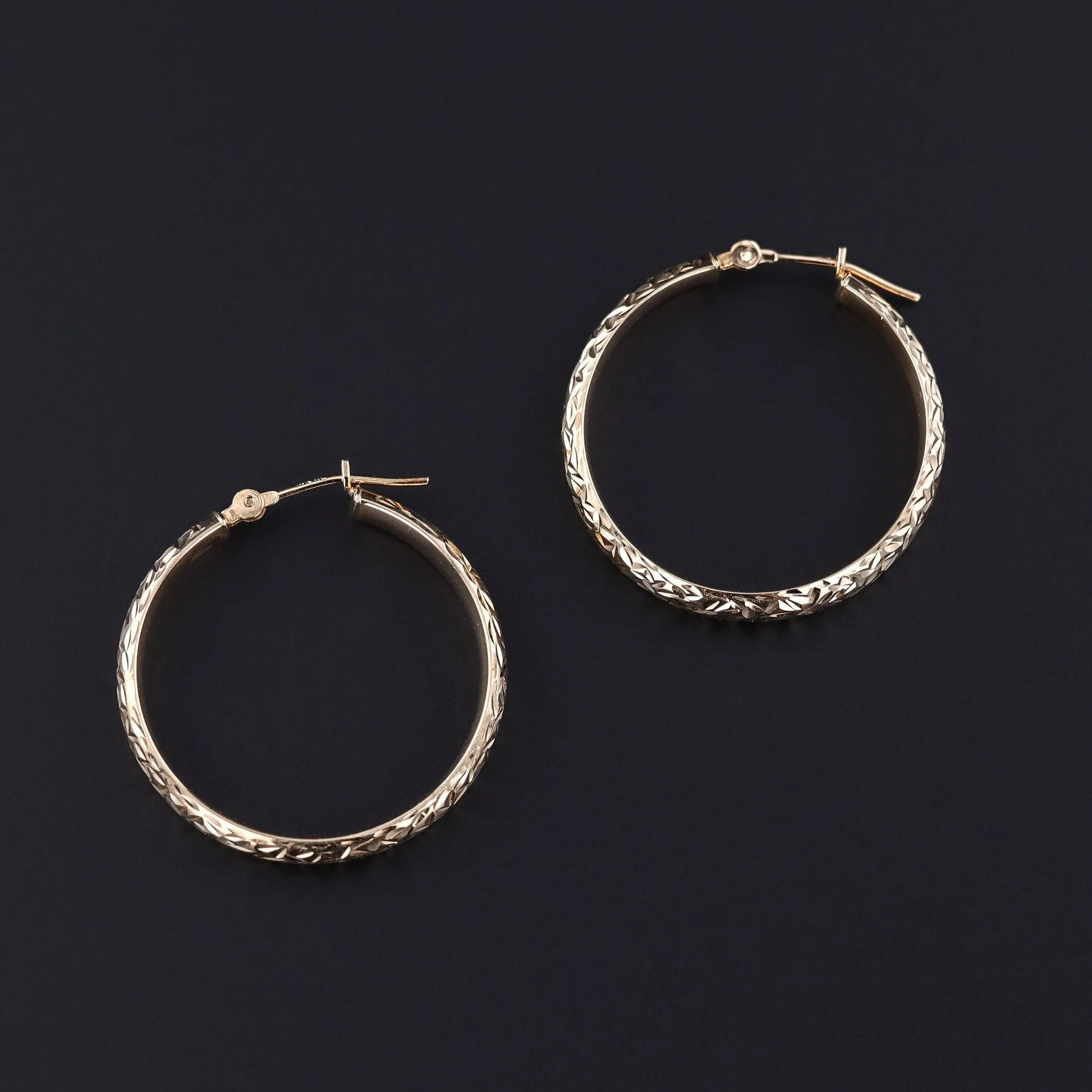 Vintage Hoop Earrings of 14k Gold