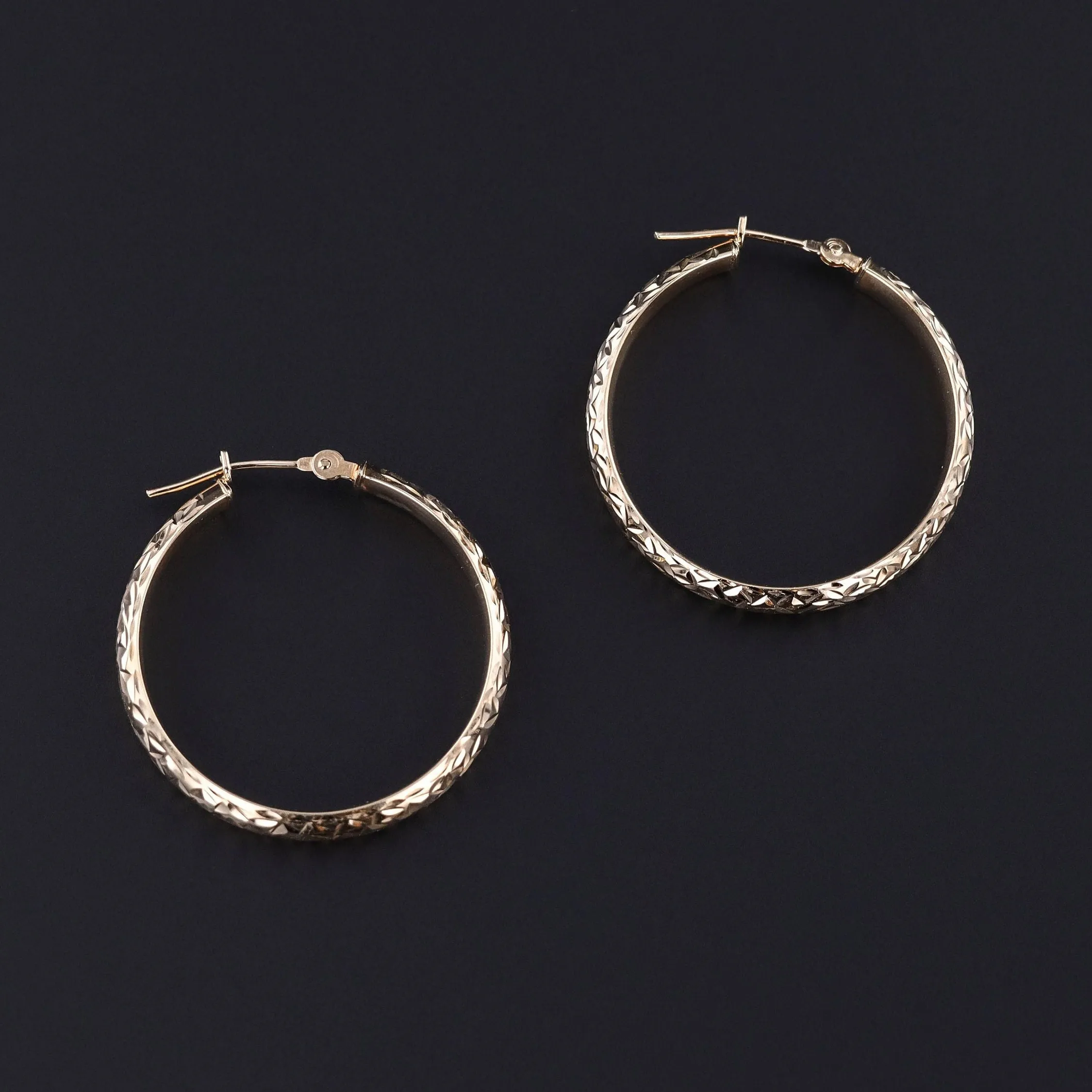 Vintage Hoop Earrings of 14k Gold
