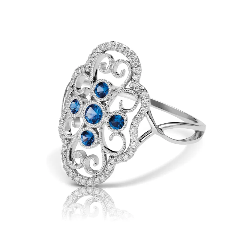 Vintage Inspired 0.20 ct. Natural Blue Sapphire Ring