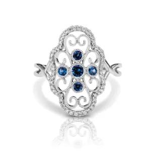 Vintage Inspired 0.20 ct. Natural Blue Sapphire Ring