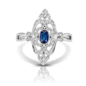 Vintage Inspired 0.35 ct. Natural Blue Sapphire Ring