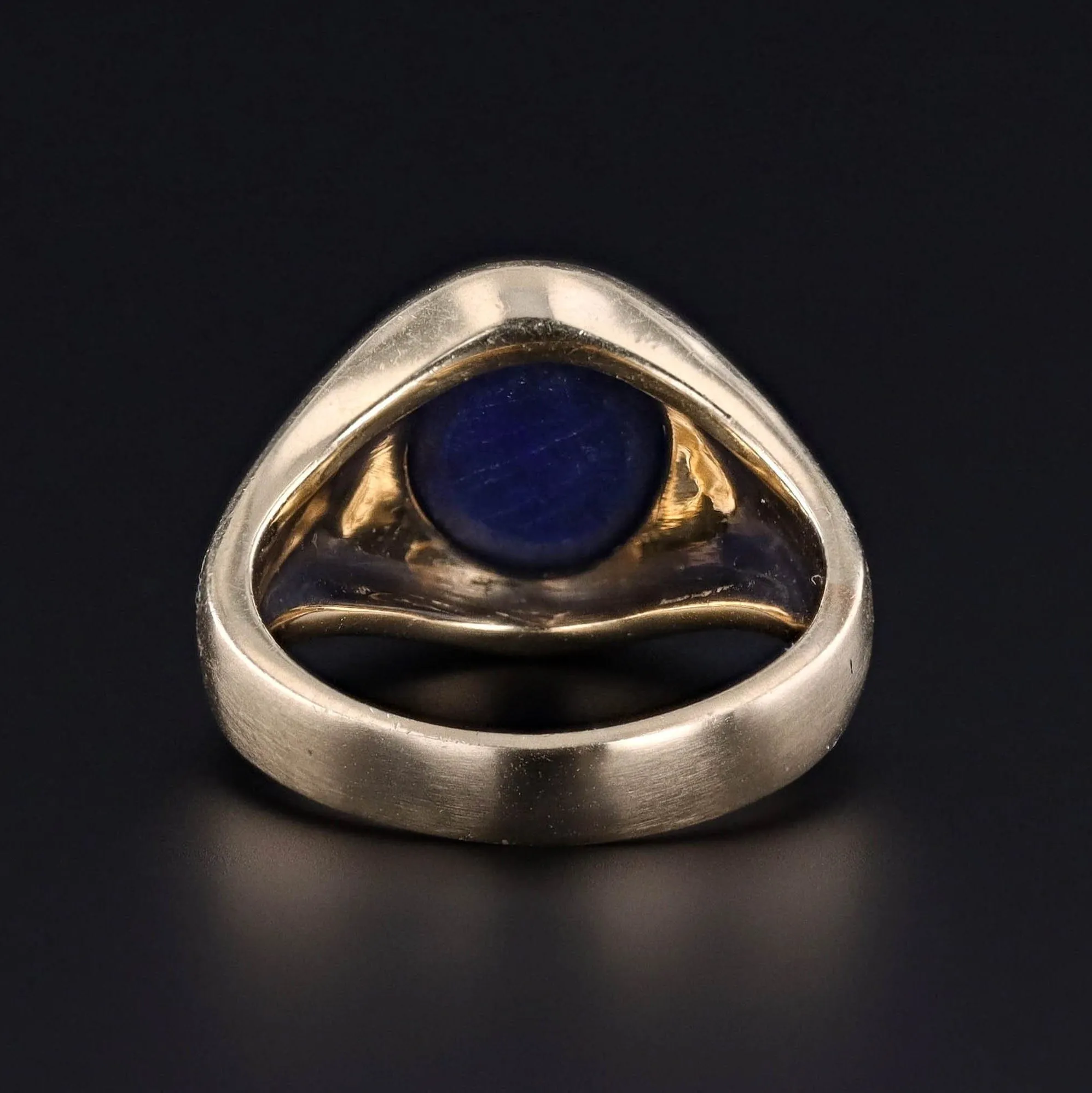 Vintage Lapis Signet Ring of 14k Gold