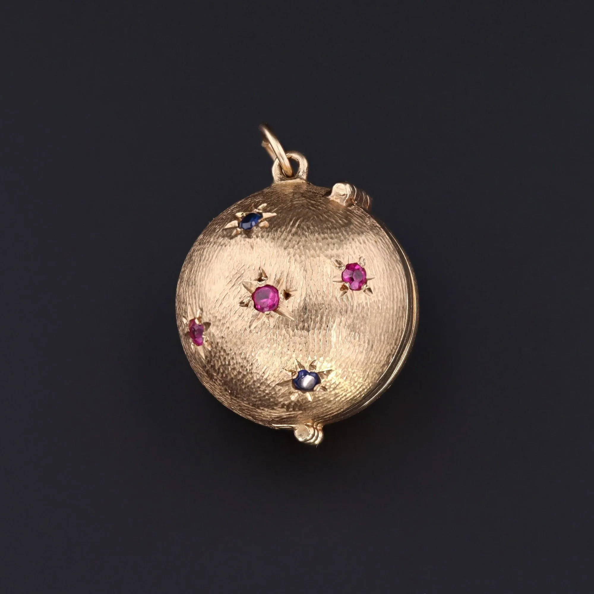 Vintage Orb Locket | Antique Sapphire & Ruby Locket