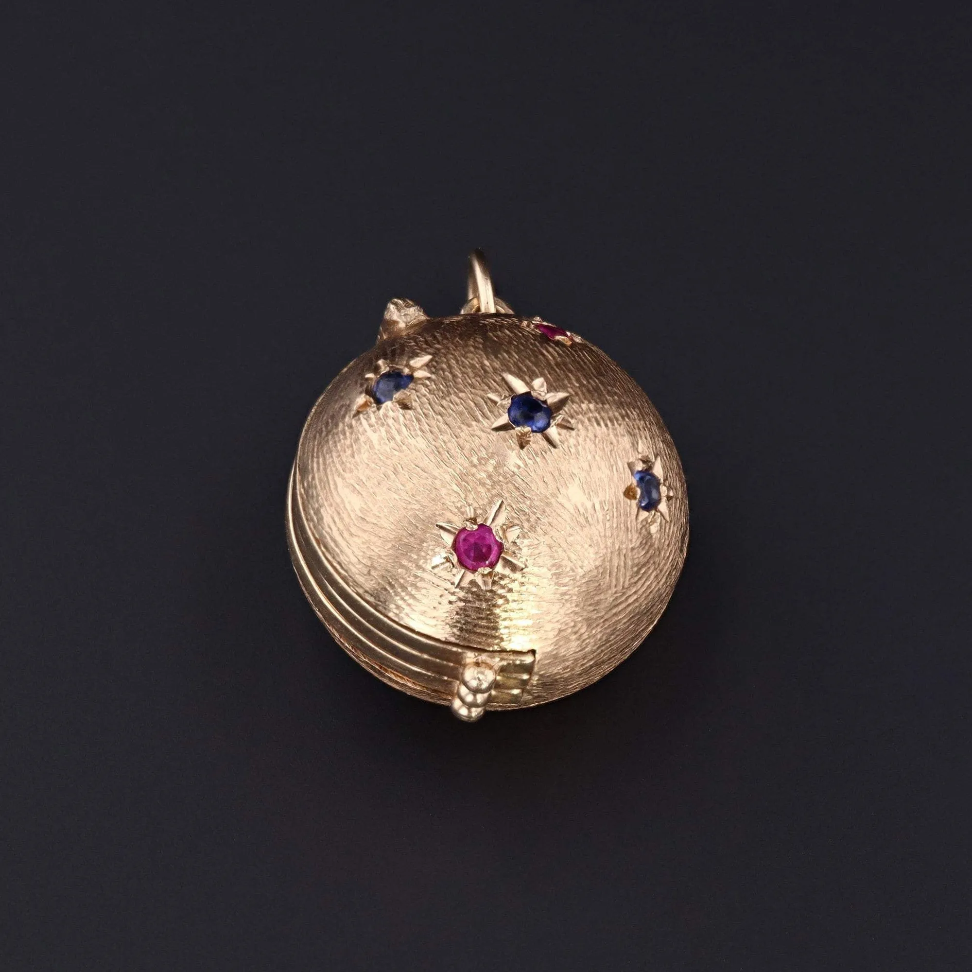 Vintage Orb Locket | Antique Sapphire & Ruby Locket