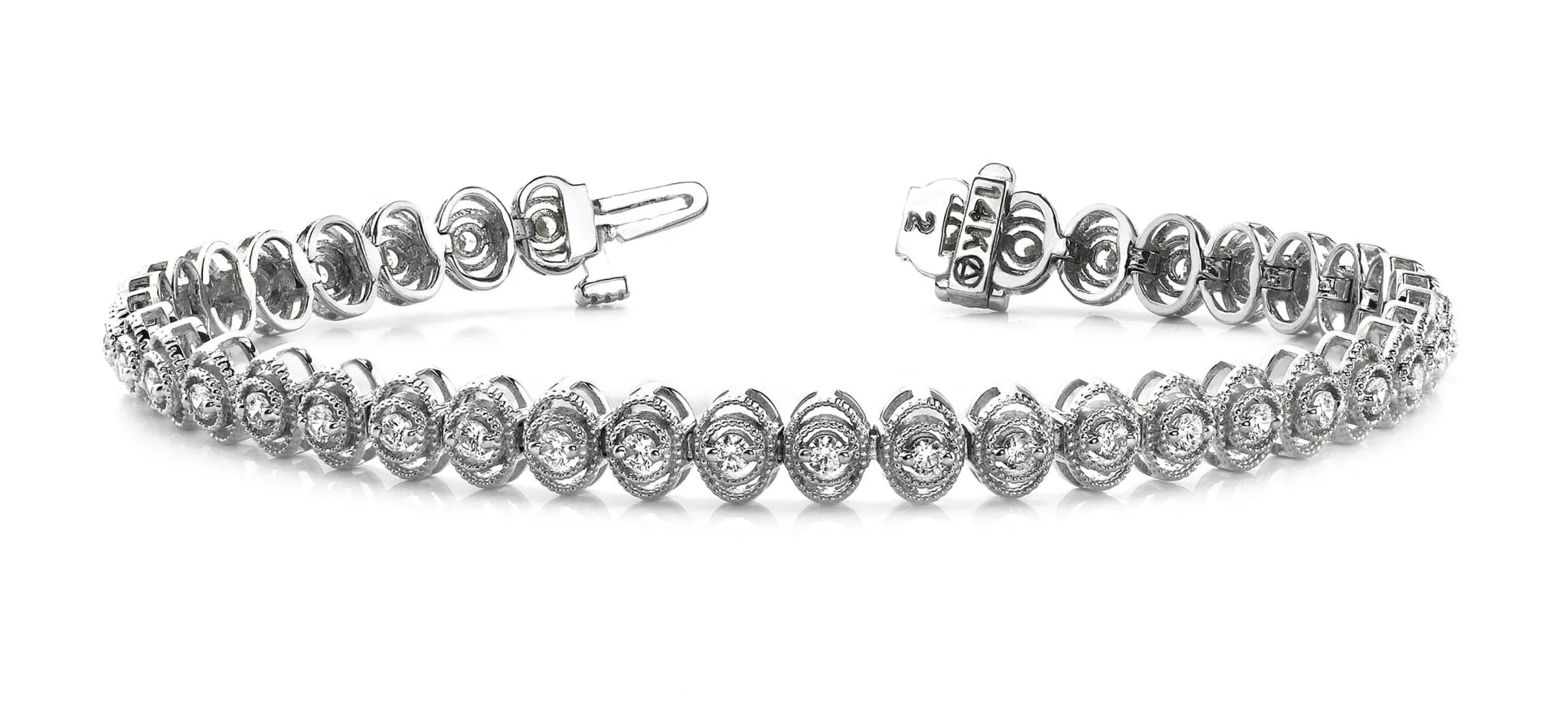 Vintage Oval Link Diamond Bracelet with 3.15 ct.(finished) 3.0mm