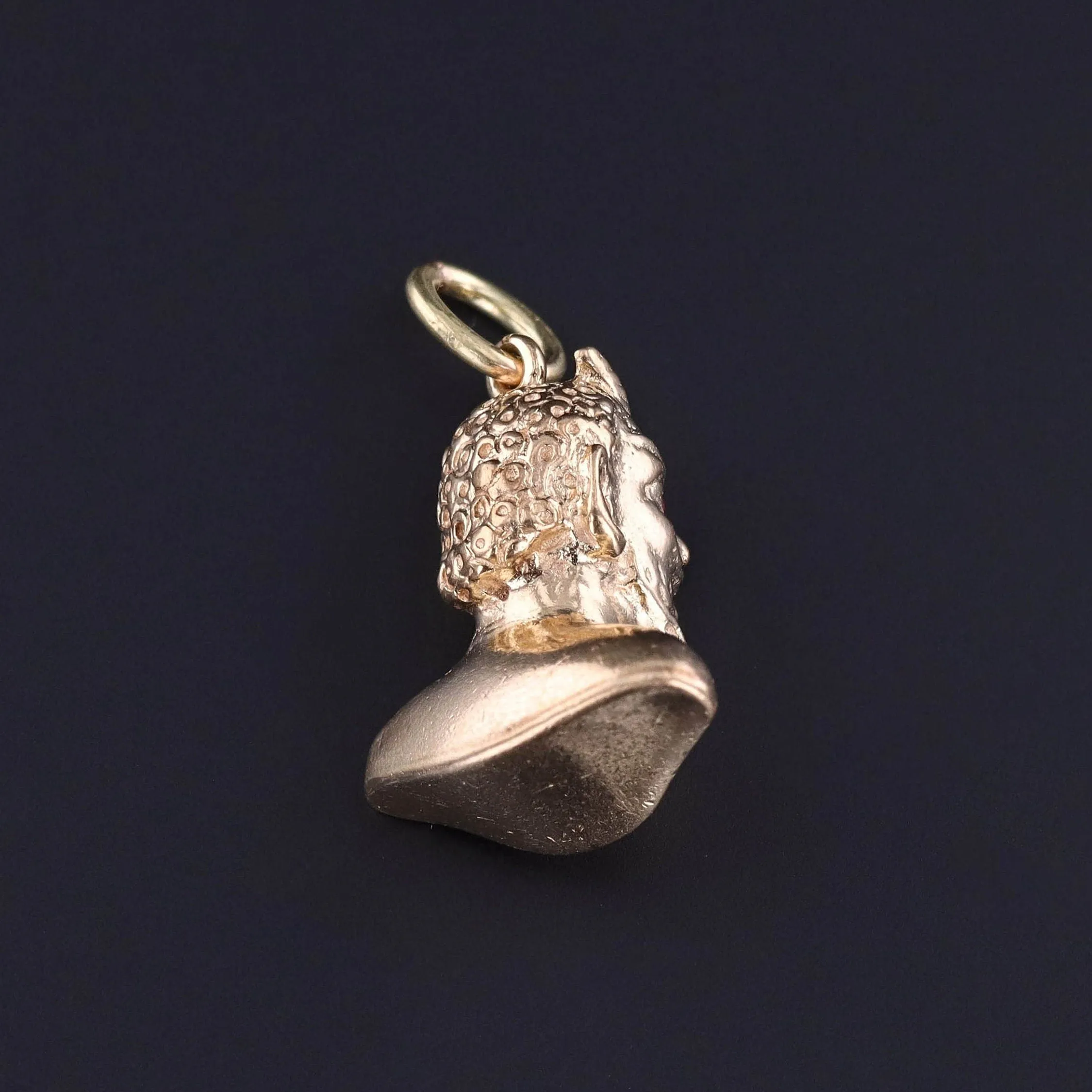 Vintage Ruby Devil Pendant of 14k Gold