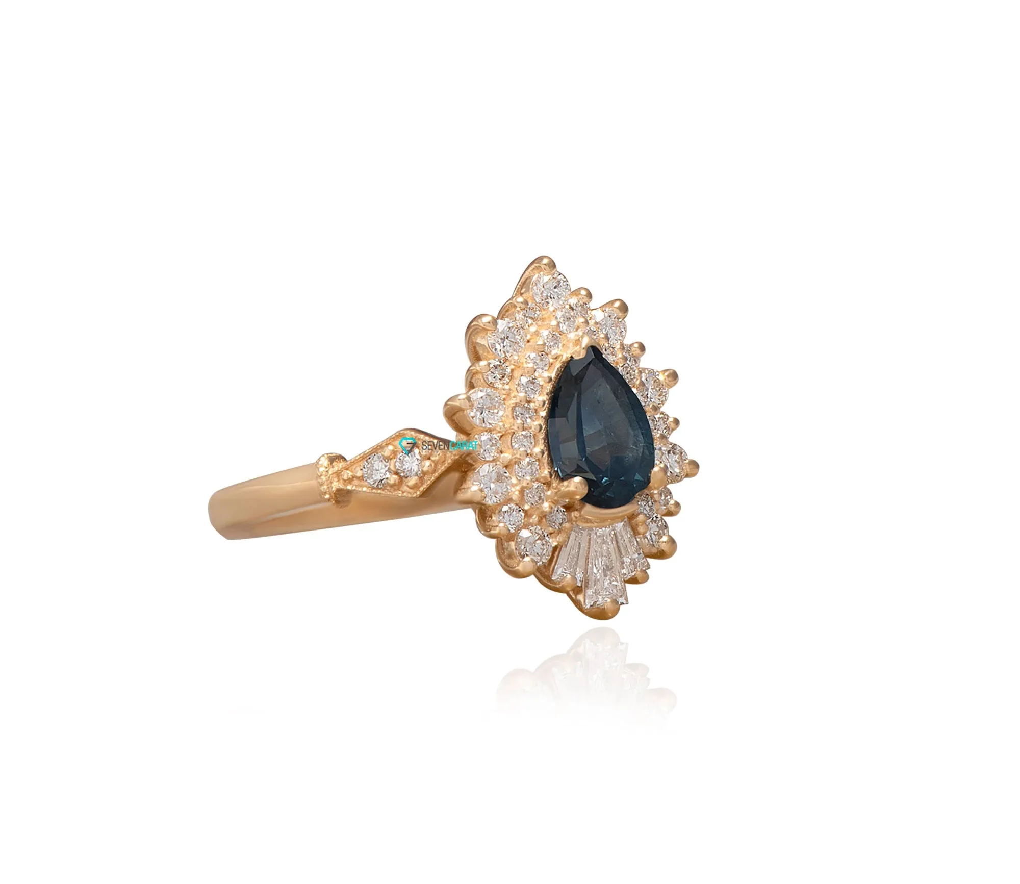 Vintage sapphire non traditional engagement ring gold