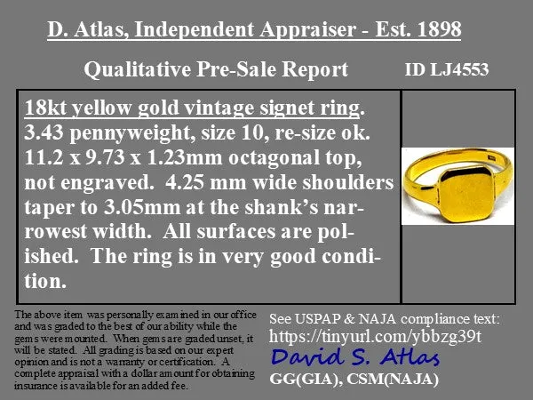 Vintage Square Signet Ring