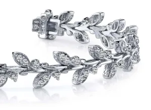 Vintage Style Leaf Diamond Bracelet with 2.97 ct.(finished) 2.0mm