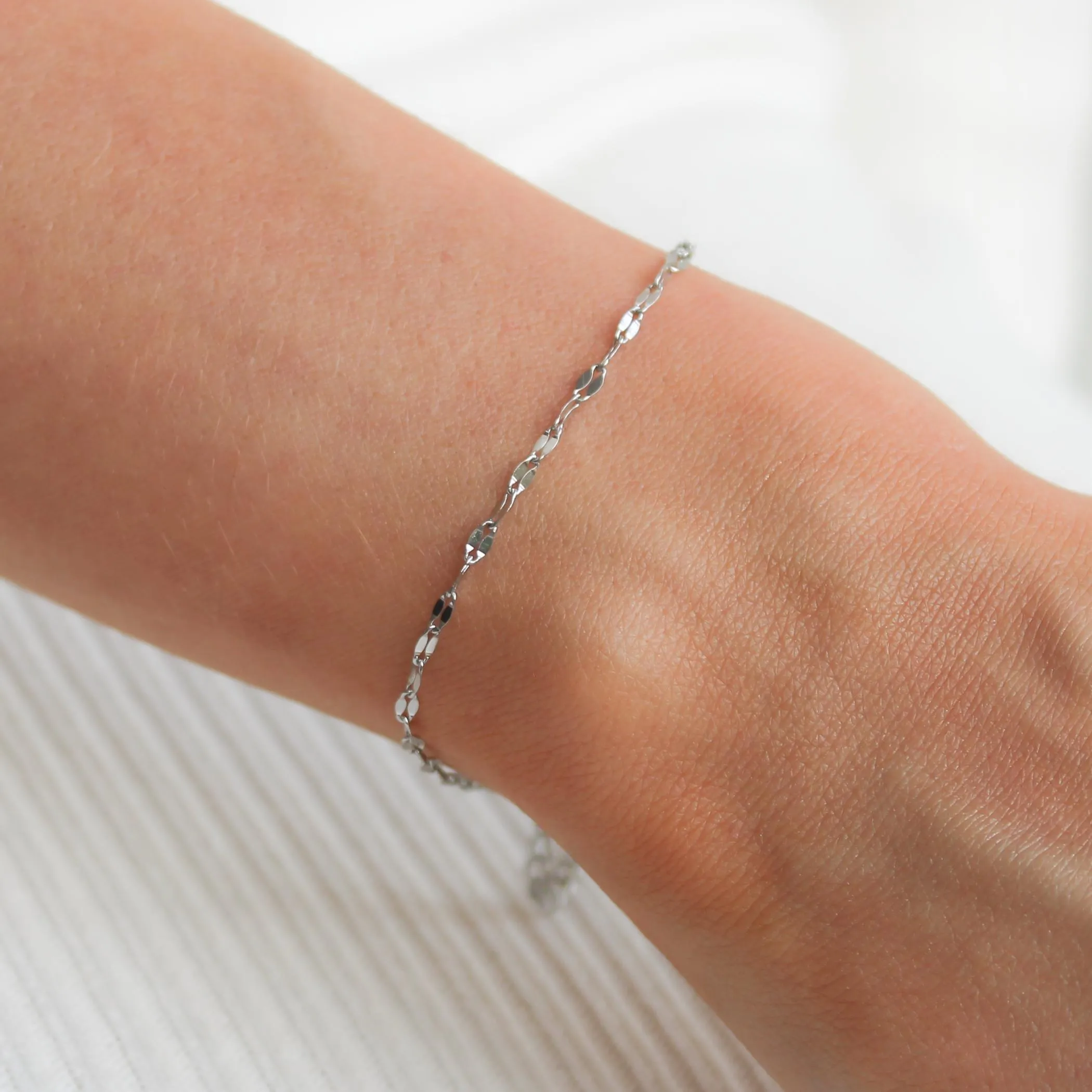 Vita Textured Link Bracelet, Silver
