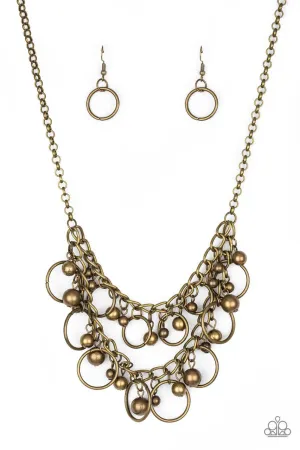Warning Bells Brass Paparazzi Necklace