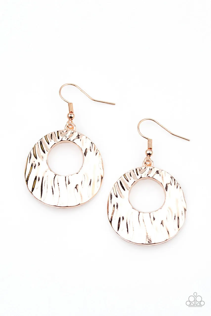 Warped Perceptions Rose Gold Paparazzi Earrings