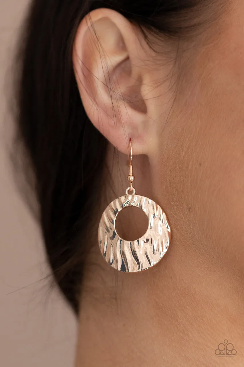 Warped Perceptions Rose Gold Paparazzi Earrings
