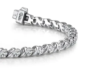 Wavy Hood Link Lab-Grown Diamond Tennis Bracelet with 8.02 ct.(finished) 4.4mm